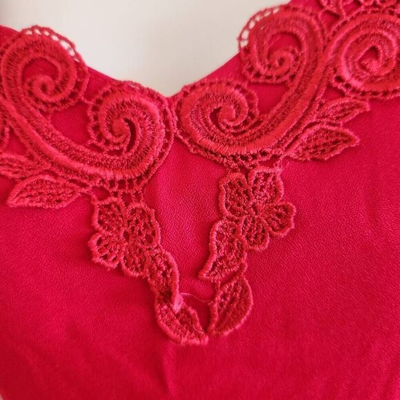 Jay Jacobs size 9-10 vintage Marilyn Monroe wine red sweetheart high slit dress - Picture 11 of 11